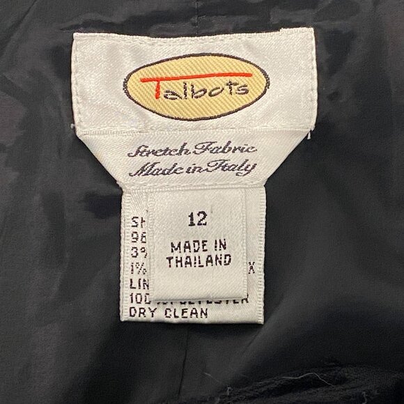 Vintage Talbots Black Wool Blend Dress Pants Womens 12 Pleated Lined High Rise - Picture 4 of 5